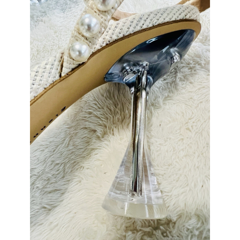 Gianni Bini Bridal Collection Sz 9 Cream Haydn Satin Pearl Bow Dress Sandals NWT - Picture 14 of 16
